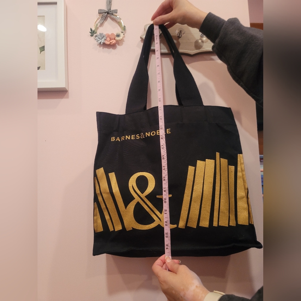 Black and Gold Barnes and Noble Tote Book Bag